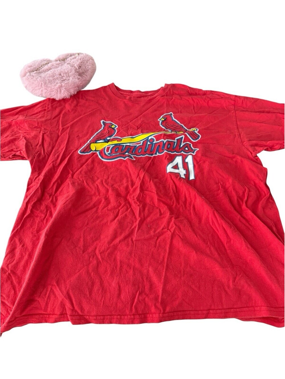 St. Louis Cardinals Tee Shirt Size XL Majestic Tag Hazelbaker 41